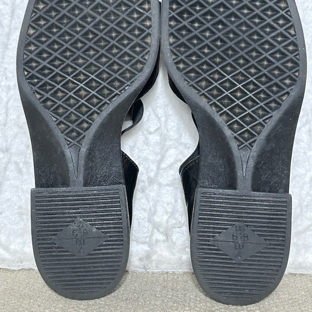 Aerosoles Womens Black/Brown Leather SlipOn Casual Sandals Shoes SZ US 6.5 - Picture 10 of 12
